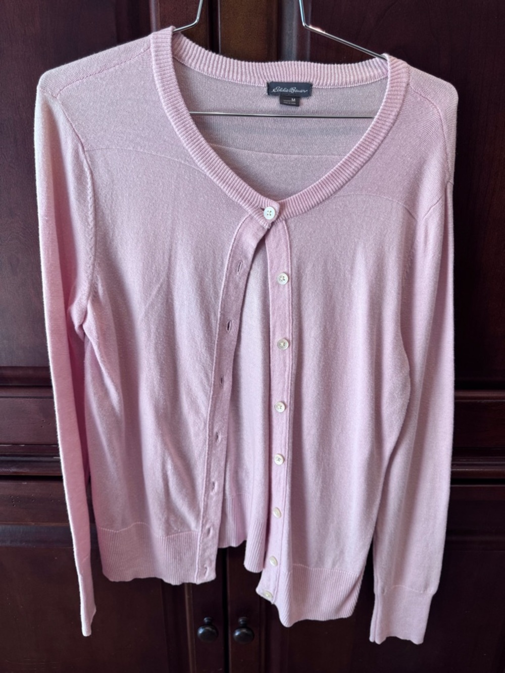Eddie Bauer pale pink cardigan size medium